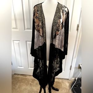 Spencer Alexis Brocade, Lace, Velvet Shimmering Copper back Jacket, long front
